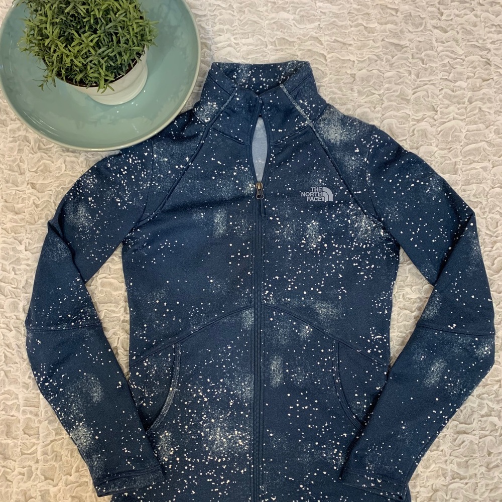 North Face Fleece Cinder Zip Blue Galaxy Lightweight Layering Jacket Rare sz XS - Picture 5 of 8